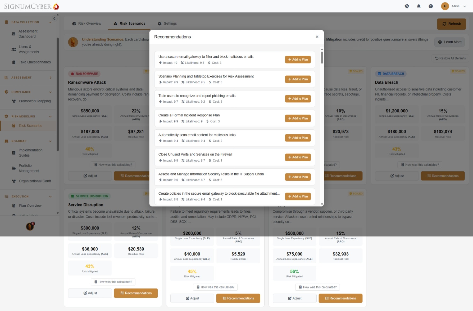 Recommendations Modal